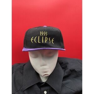 Vintage 90s Eclipse Mitsubishi Motors Snapback Hat Cap Black Fast And Furious